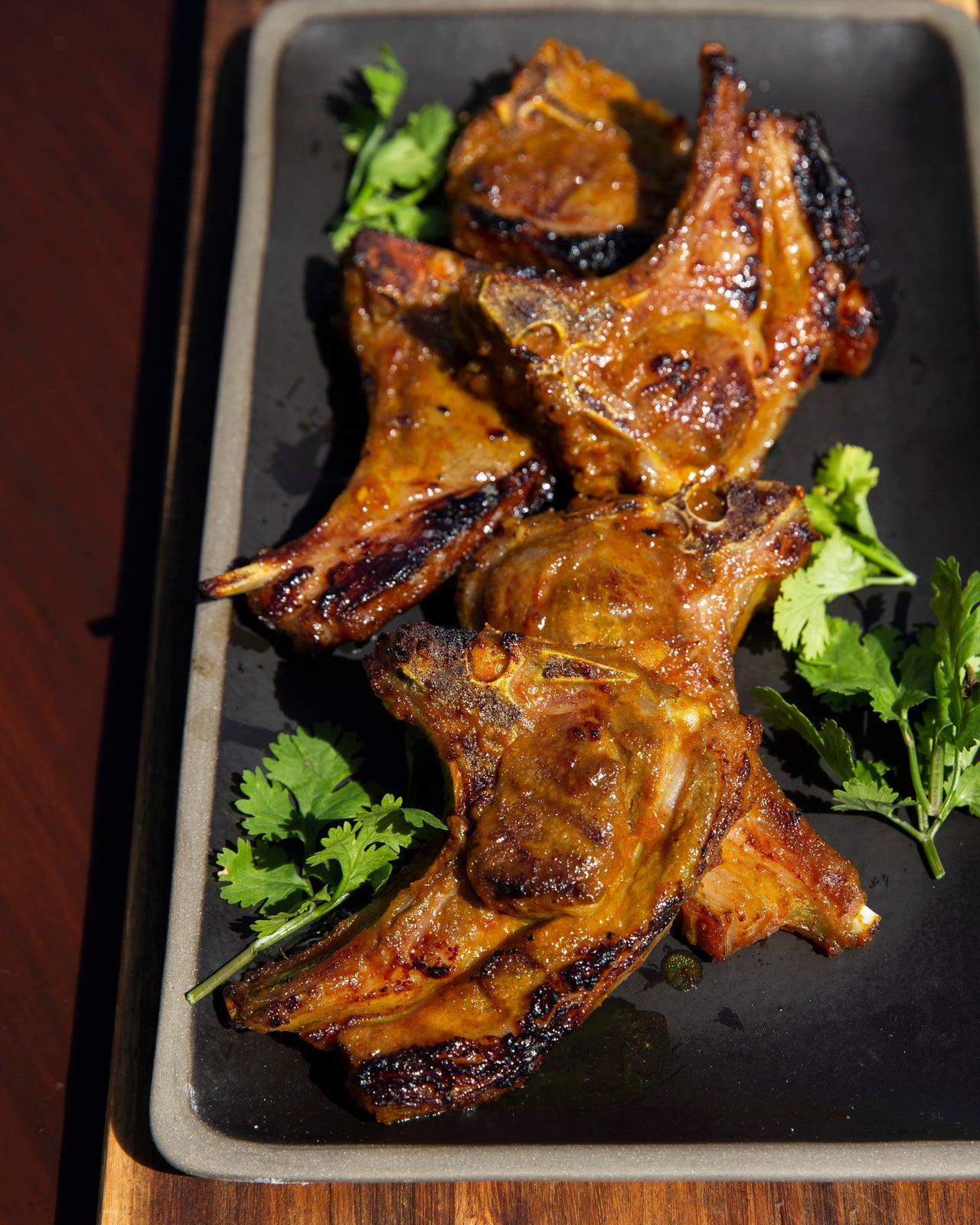 Coriander lamb chops