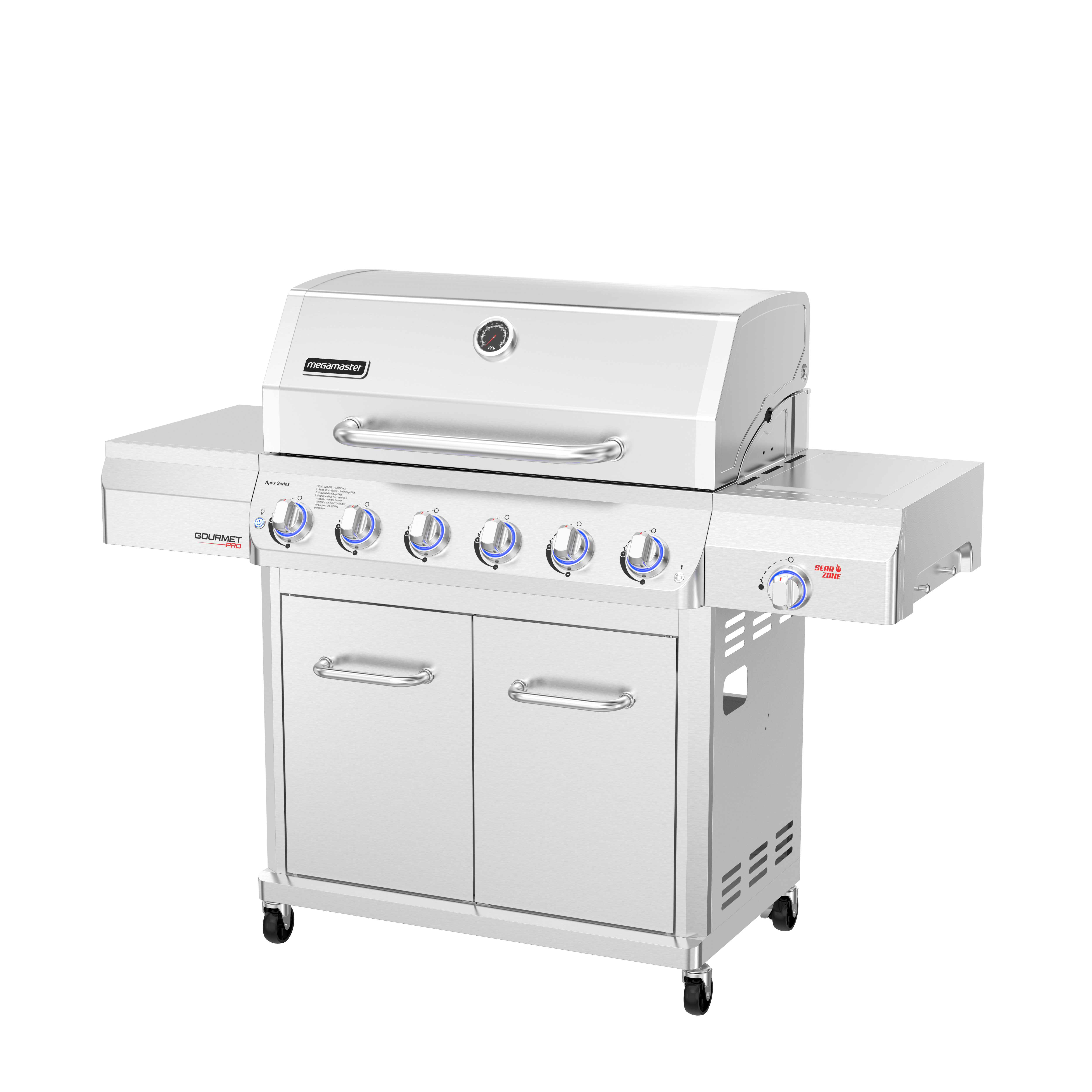 Apex Series 6 Burner Gourmet Pro Patio Gas Braai – Megamaster