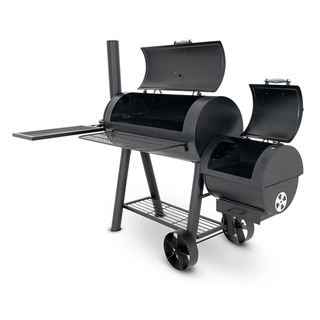 coalsmith series alpha grill and smoker side lid open