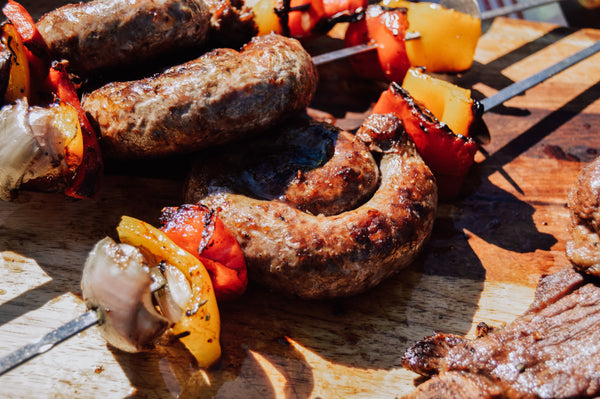 Beer-marinated boerewors kebabs