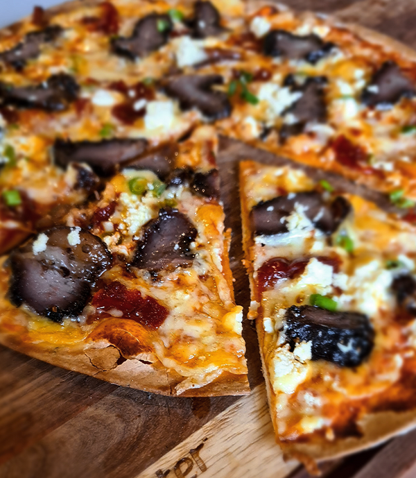 Biltong and Feta Tortilla Pizza
