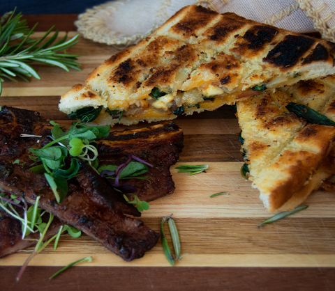 Spinach, Bacon and Feta Braai Broodjies