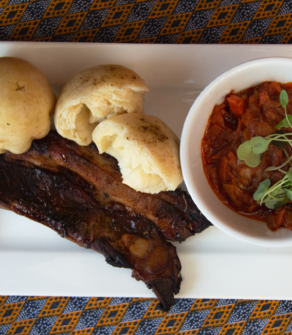 Chakalaka with Pork and Steamed Bread