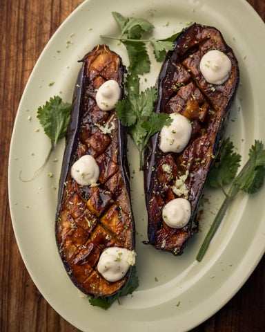 Jan Braai's Nobu style braaied Aubergine.