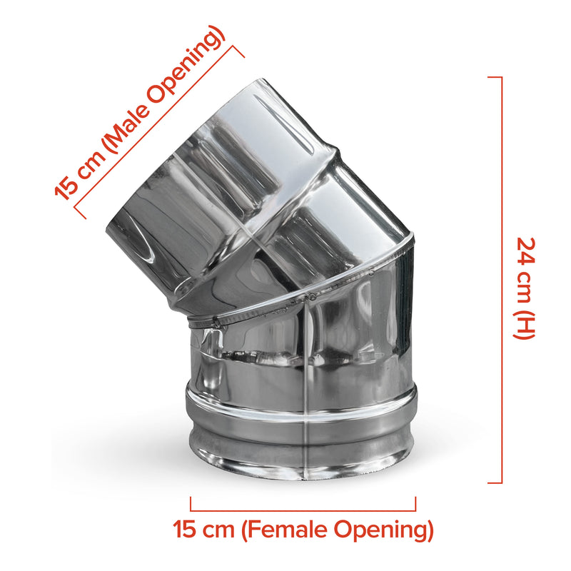 Stainless Steel 45° Bend (150mm)