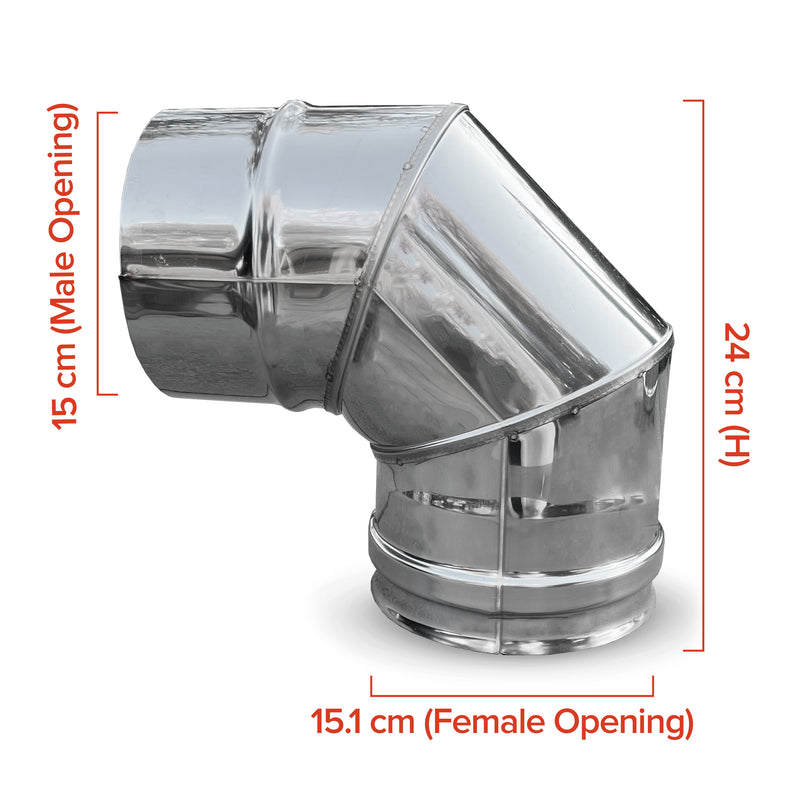 Stainless Steel 90° Bend (150mm)
