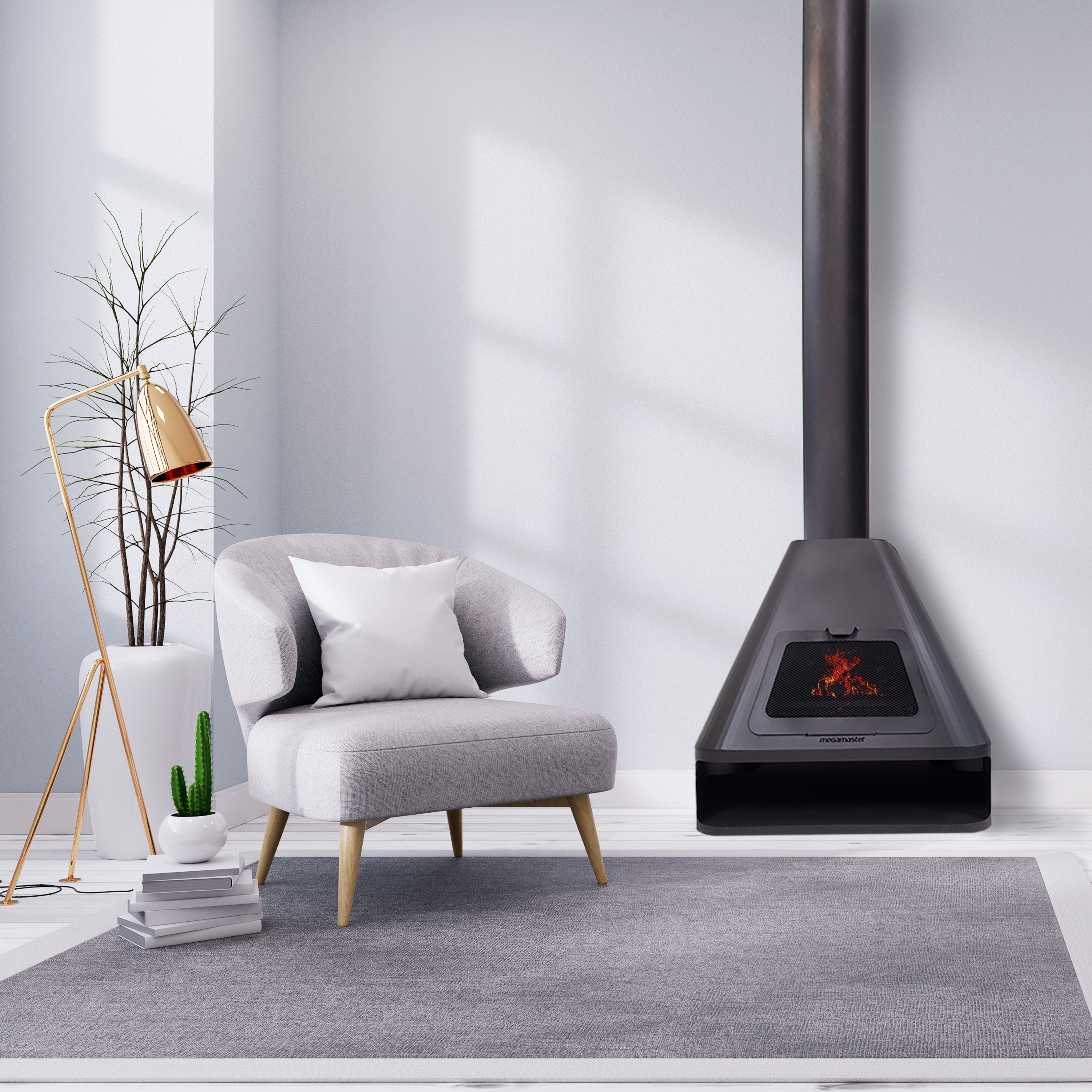 ppmg　6Routines UNSHAVED 600 Harmony Freestanding Fireplace | Megamaster