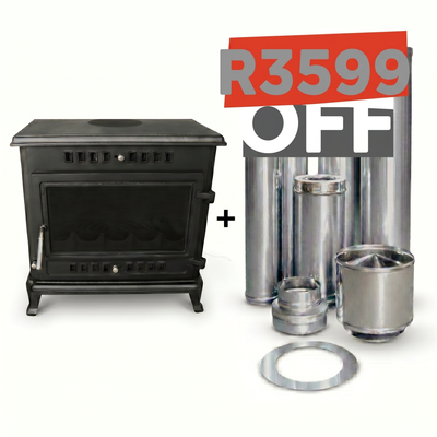 Ontario 12kW Cast Iron Fireplace INCL Flue Kit: WINTER DEAL