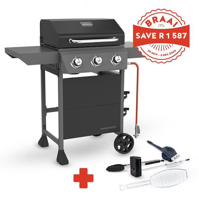 Onyx Series 3 Burner Gas Braai Black Friday Deal