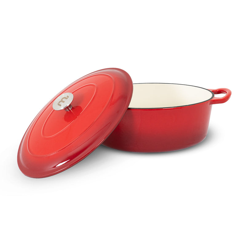 Megamaster Oval Braai Pot Enamel Series lid off