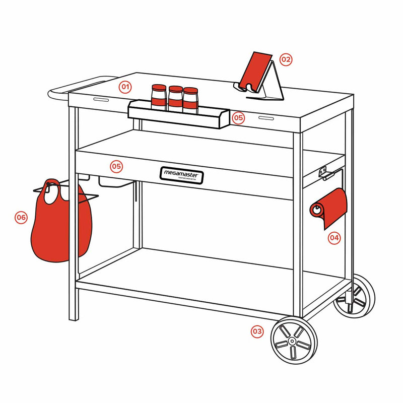 Megamaster Braai Prep Cart